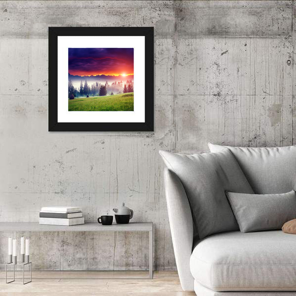 Fantastic Mountain Glowing By Sunlight Wall Art