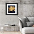 Moonlit Boat in Stormy Ocean Wall Art