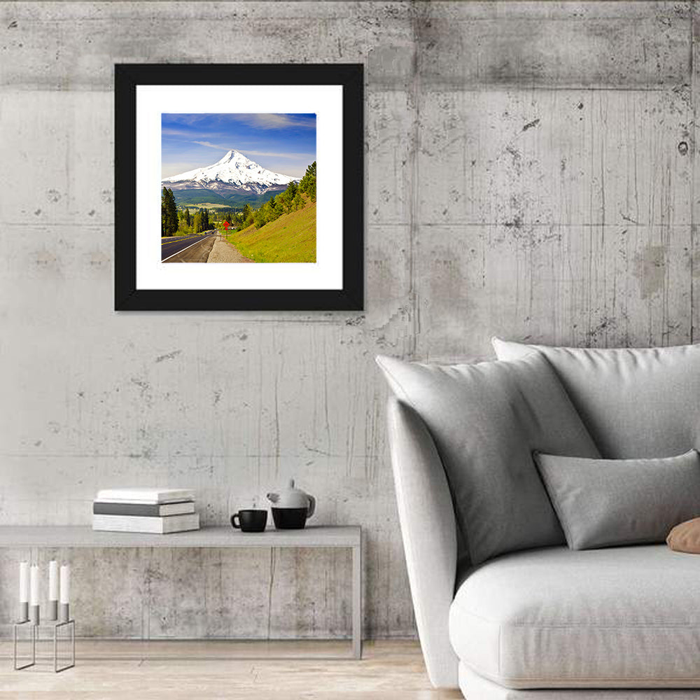 Road to Mount Hood Wall Art in a room, square