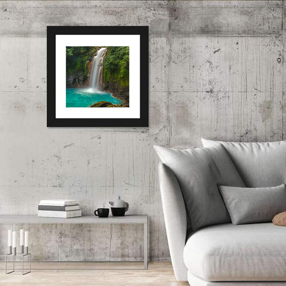 Rio Celeste Waterfall Wall Art in a room, square
