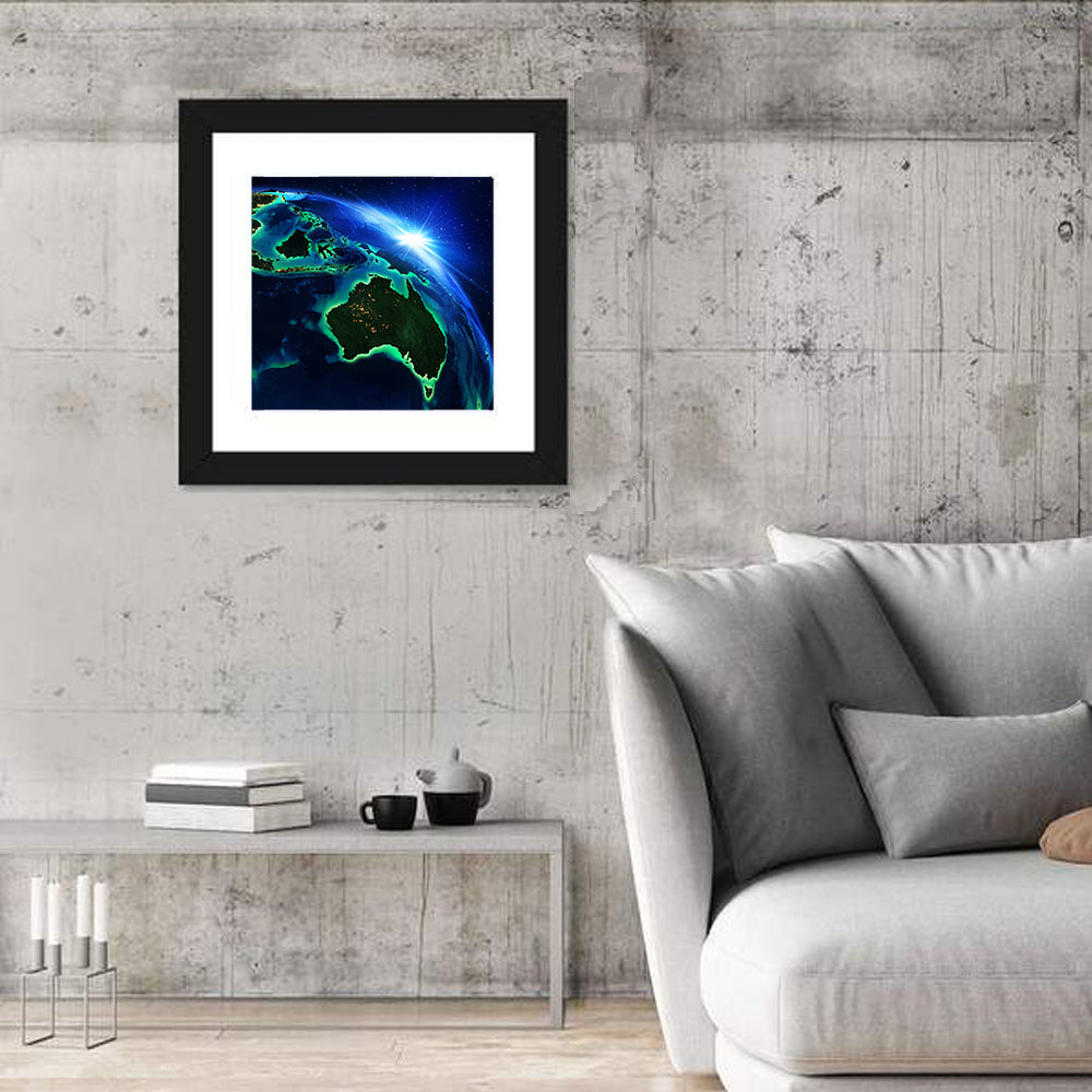 Australia and Indonesia from Space Wall Art
