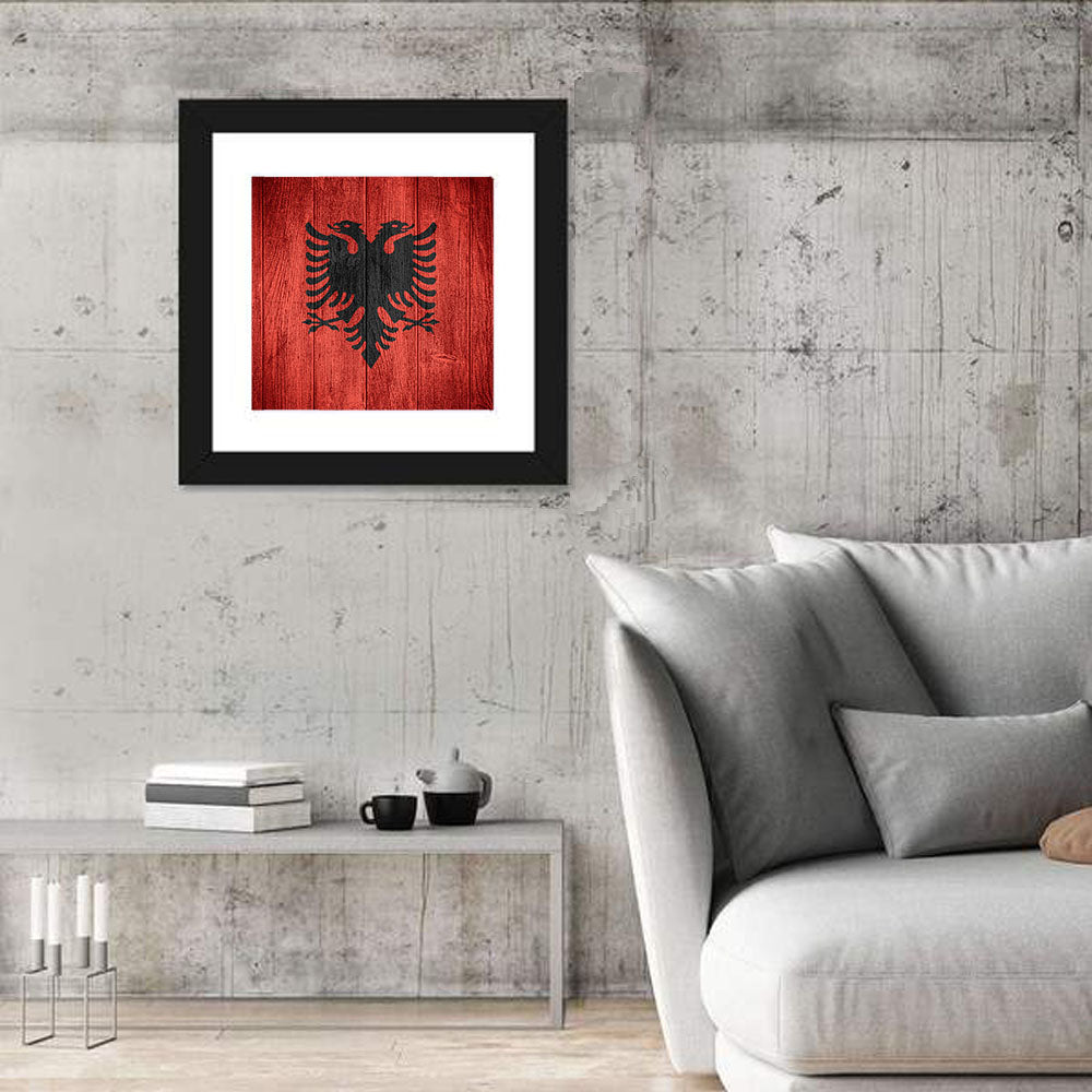 Albanian Flag Emblem Wall Art