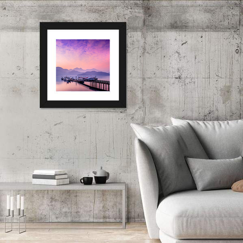 Sun Moon Lake at Dusk Wall Art