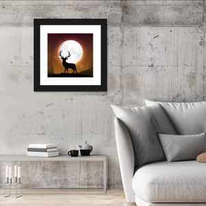 Deer Standing On Hill Wall Art