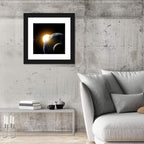 Sunflare Over Earth and Moon Wall Art