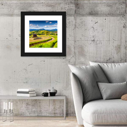 Summer Mountains Village Wall Art