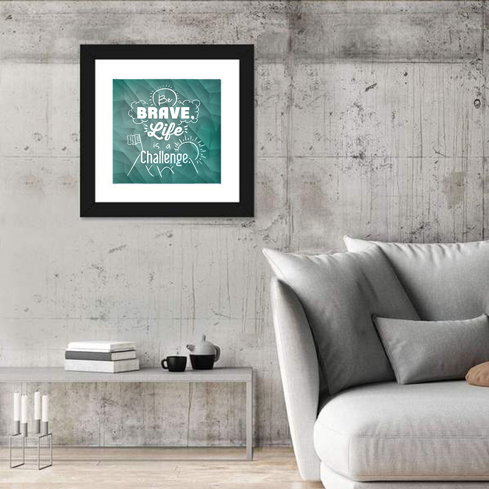 Teal Encouraging Mountain Quote Wall Art