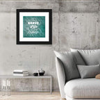Teal Encouraging Mountain Quote Wall Art