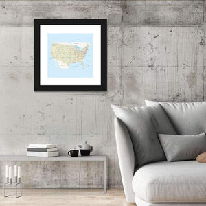 US Interstate Highway Map Wall Art