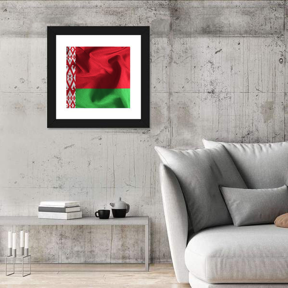 Waving Flag Of Belarus Wall Art