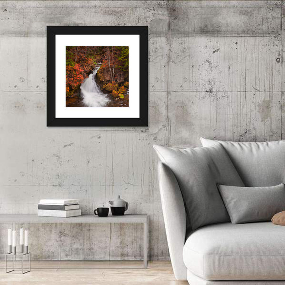 Ryuzu Falls, Nikko Japan Wall Art in a room, square