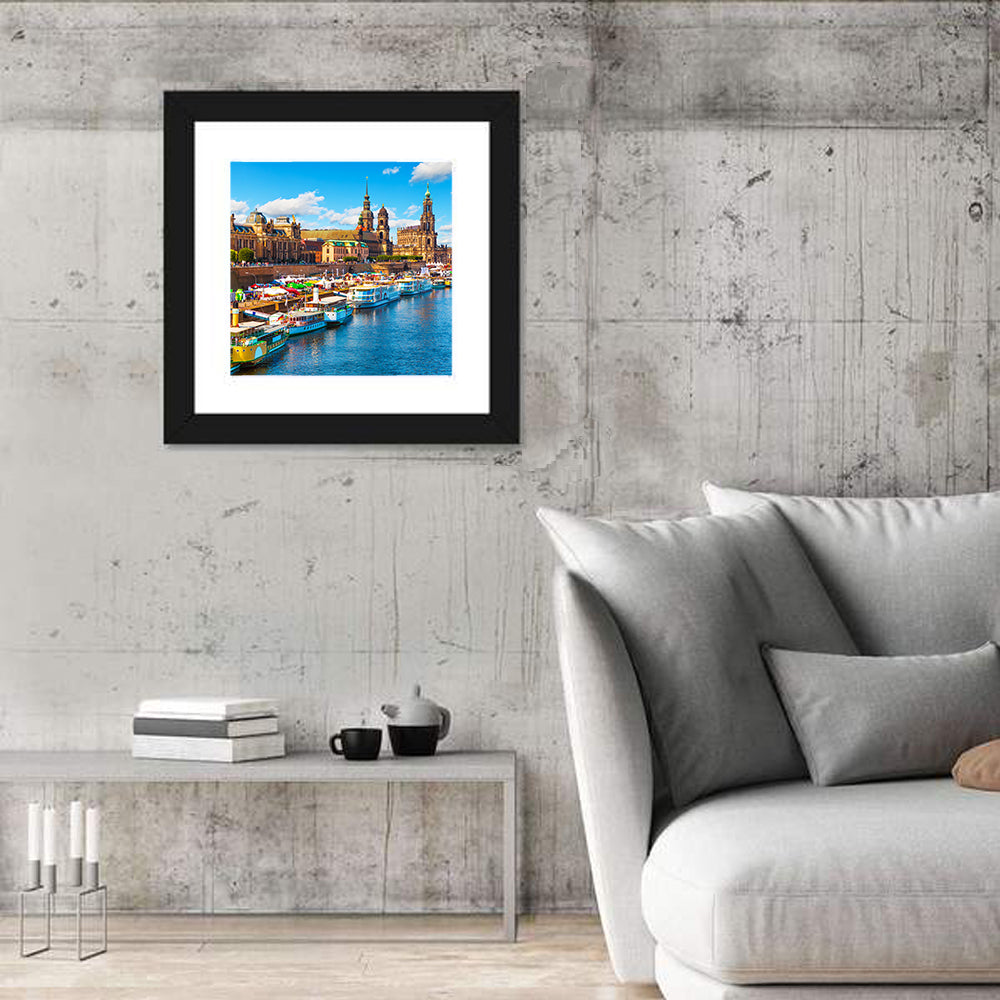 Dresden Elbe River Embankment Wall Art