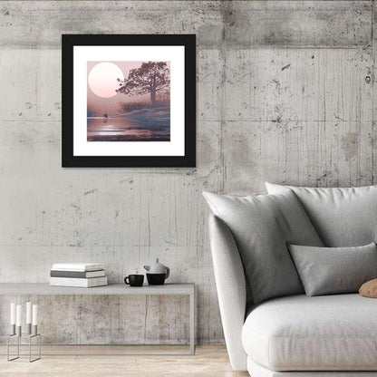 Couple Under Moon Wall Art