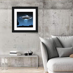 Ufo Over Silhouetted Grassland Wall Art