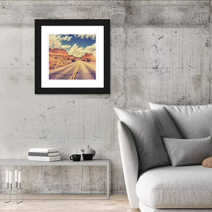 Vintage Desert Road In USA Wall Art