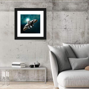 Spaceship In Deep Space Wall Art