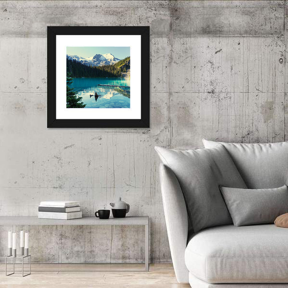 Joffre Lake, Canada Wall Art in a room, square
