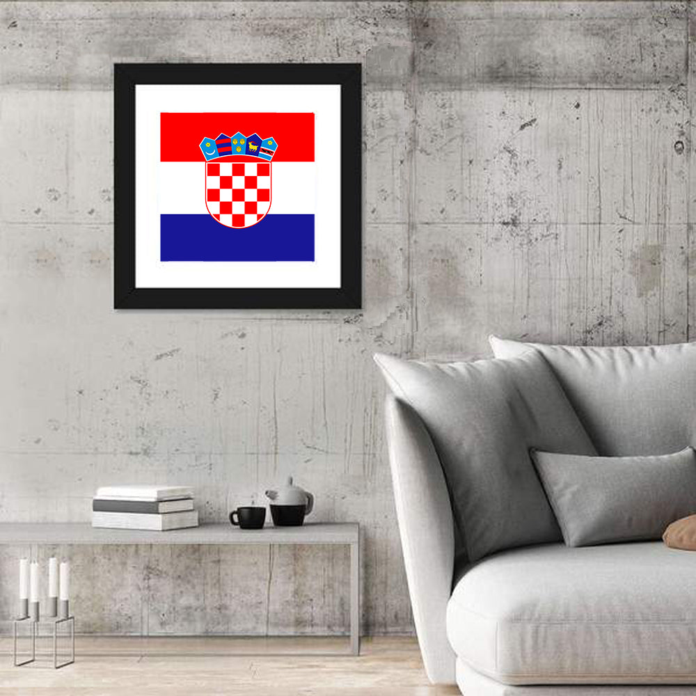 Croatian Flag with Coat of Arms Wall Art