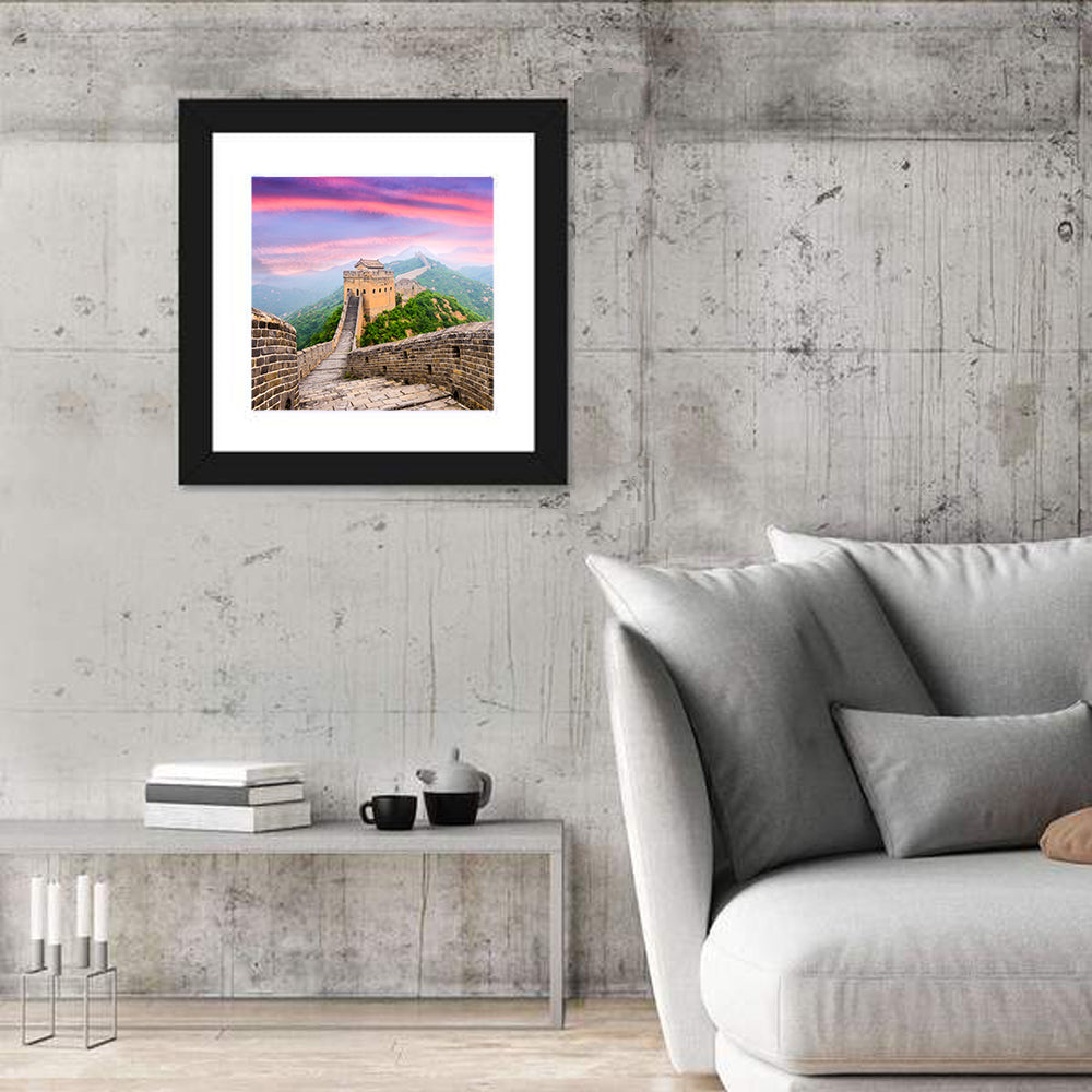 Great Wall at Dusk Wall Art in a room, square