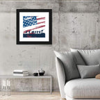 Silhouetted Soldiers with Distressed American Flag Wall Art