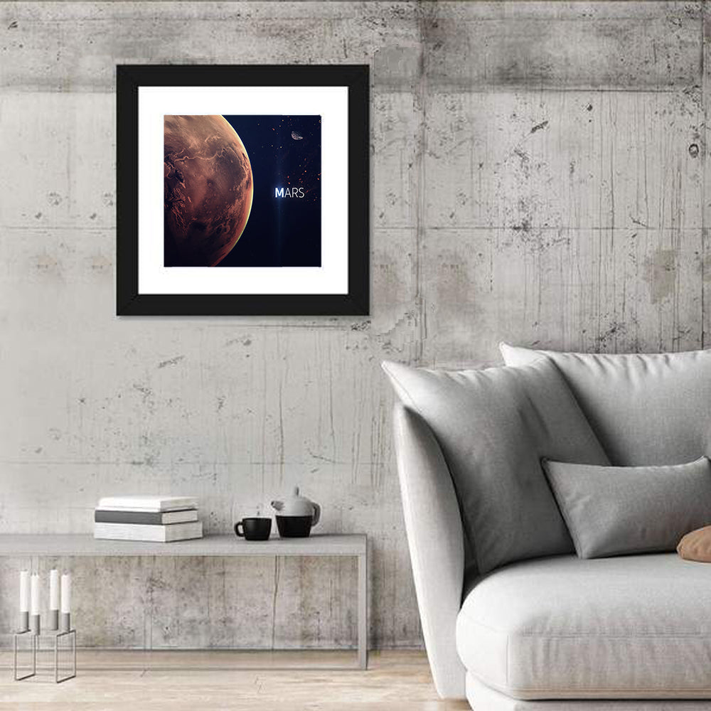 Mars Close-up Wall Art in a room, square