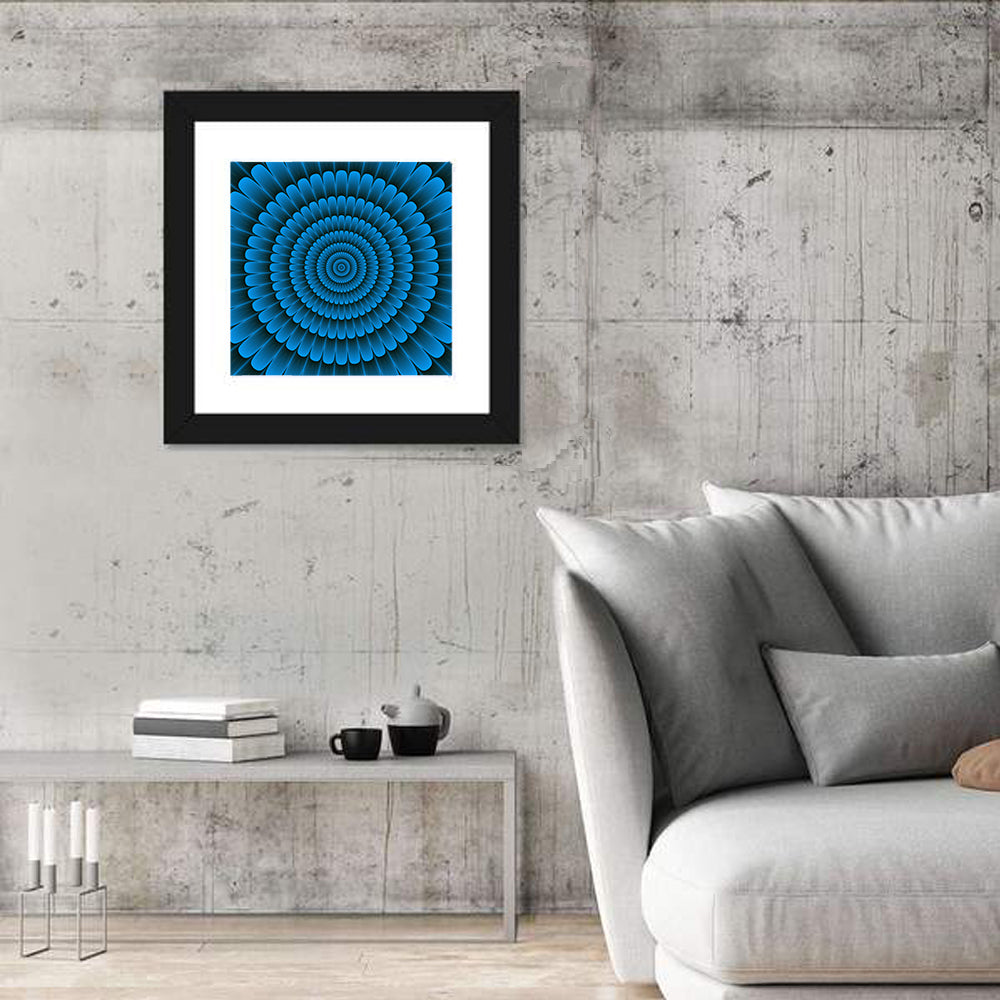 Psycho Floral Mandala Wall Art in a room, square