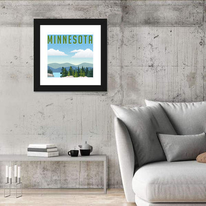 Retro Travel Poster Minnesota Wall Art