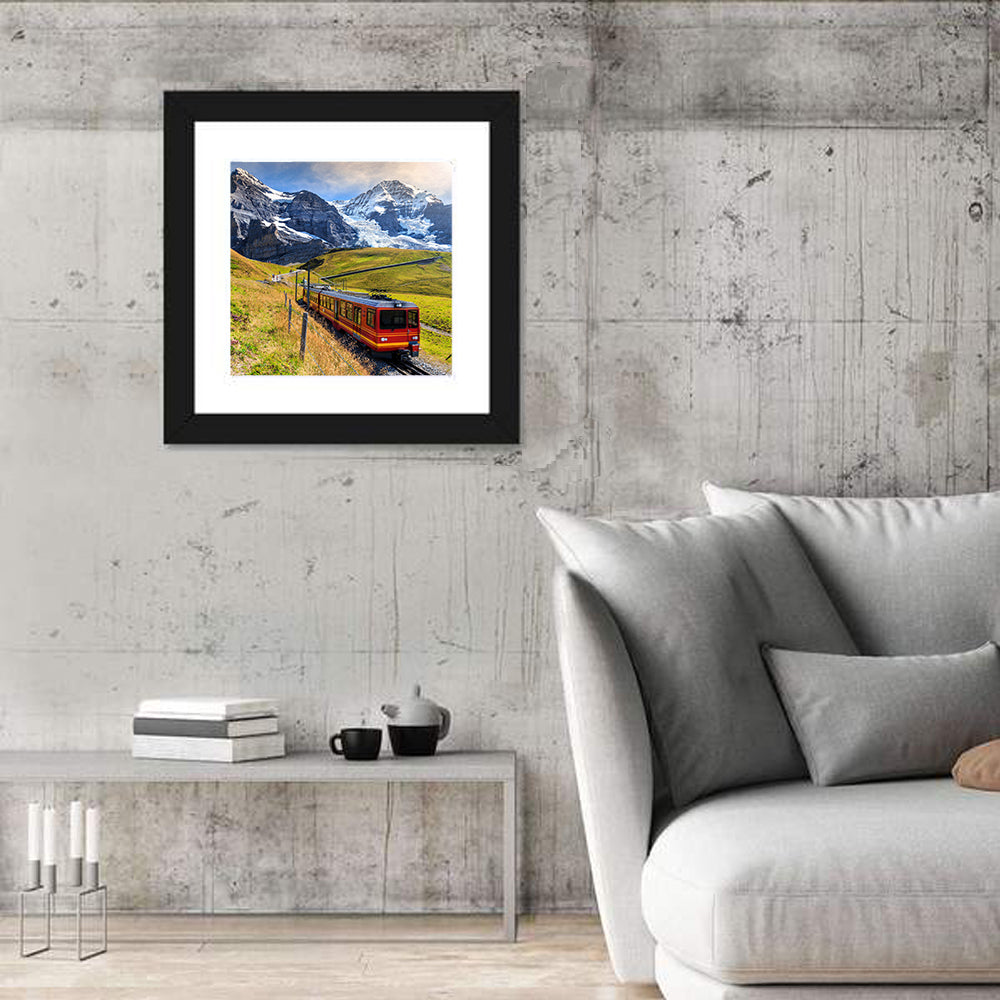 Grindelwald Red Mountain Train Wall Art