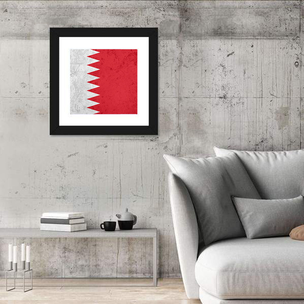 Bahrain Flag with Serrated Edge Wall Art