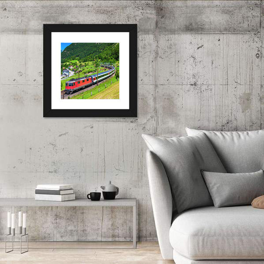 Gotthard Railway Tunnel Wall Art in a room, square