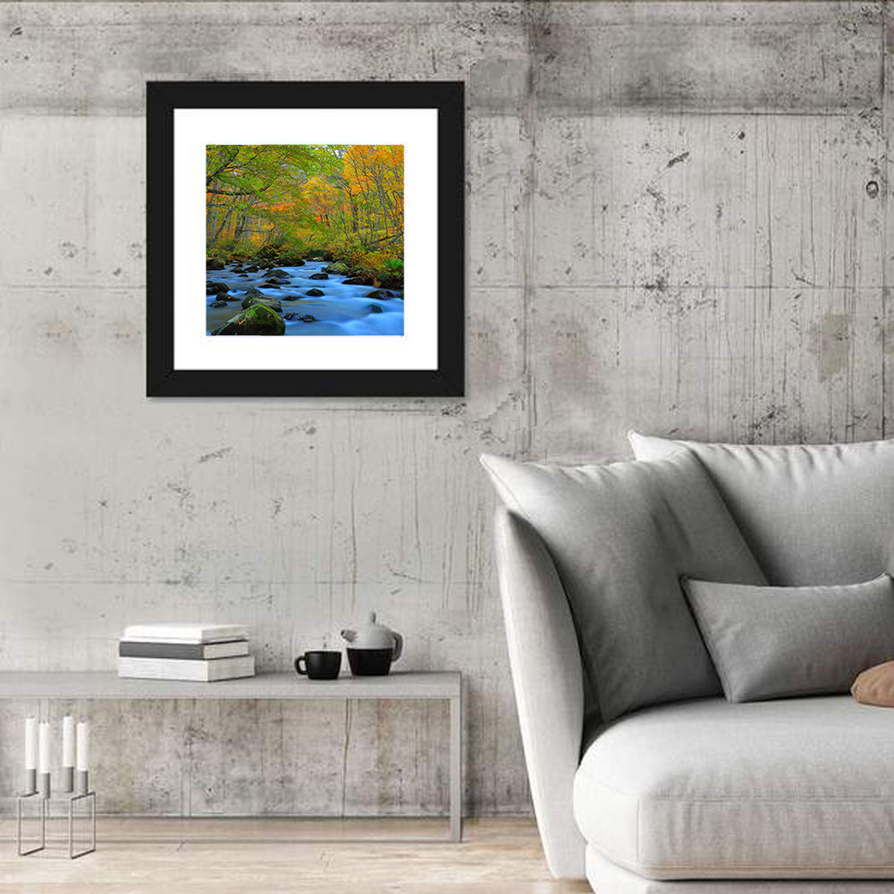 Oirase Gorge Autumn Stream Wall Art
