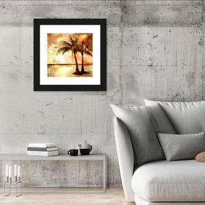 Tropical Beach Sunset Artwork Wall Art