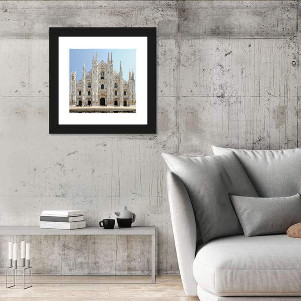 Milan Cathedral Facade Wall Art in a room, square
