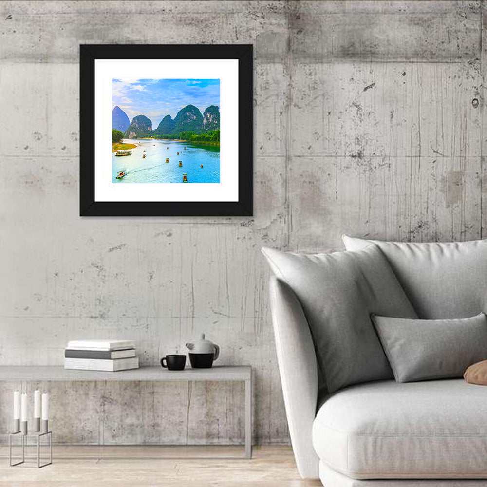 Guilin Lijiang River Landscape In Yangshuo Wall Art
