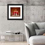 Novice Monks with Red Umbrellas Wall Art