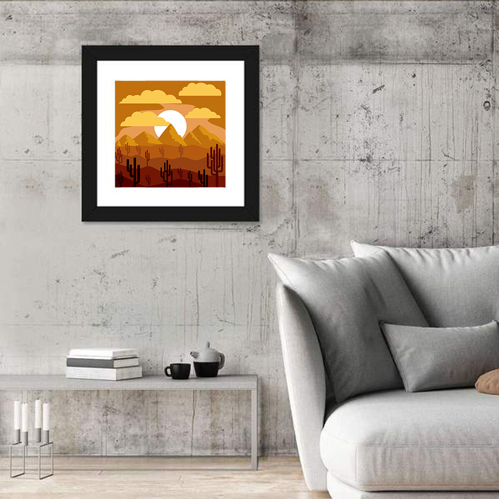 Layered Desert Sunset Wall Art