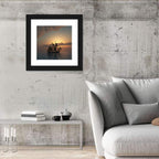 Schooner Silhouette at Sunset Wall Art