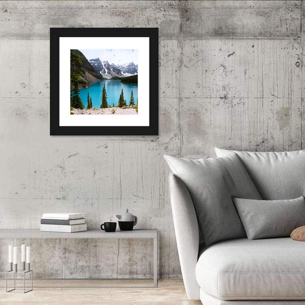 Moraine Lake, Canada Wall Art in a room, square