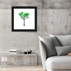 World Map Tree with Green Canopy Wall Art