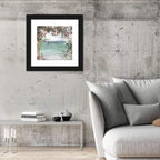 Coastal Floral Watercolor Seascape Wall Art