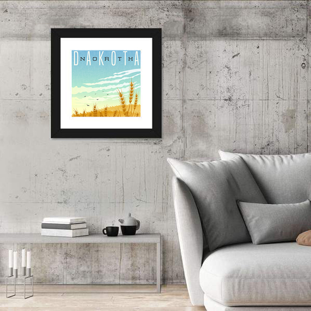 North Dakota Wheat Field Graphic Wall Art
