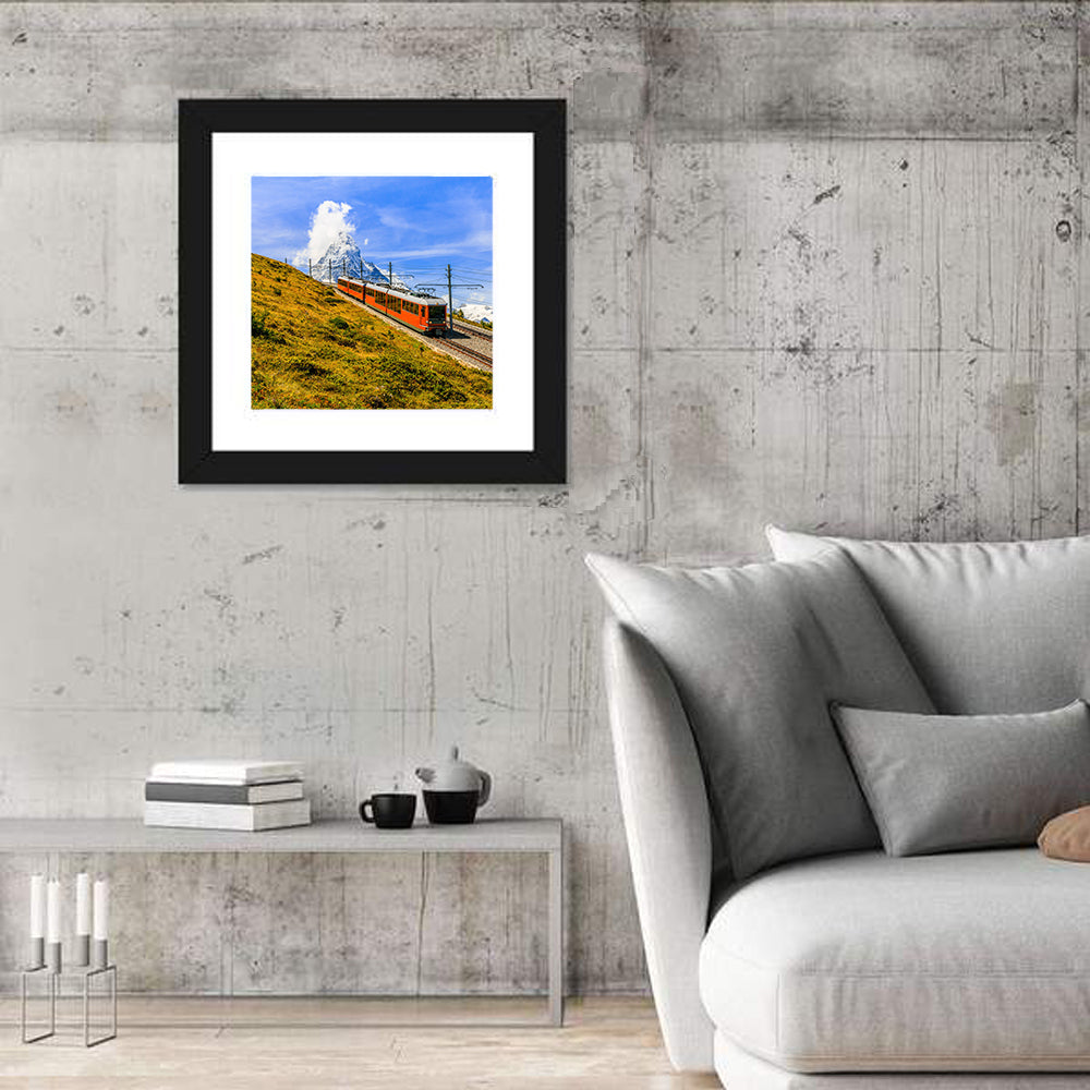 Gornergrat Railway at Zermatt Wall Art in a room, square