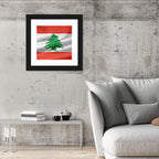 Lebanon Flag with Cedar Emblem Wall Art