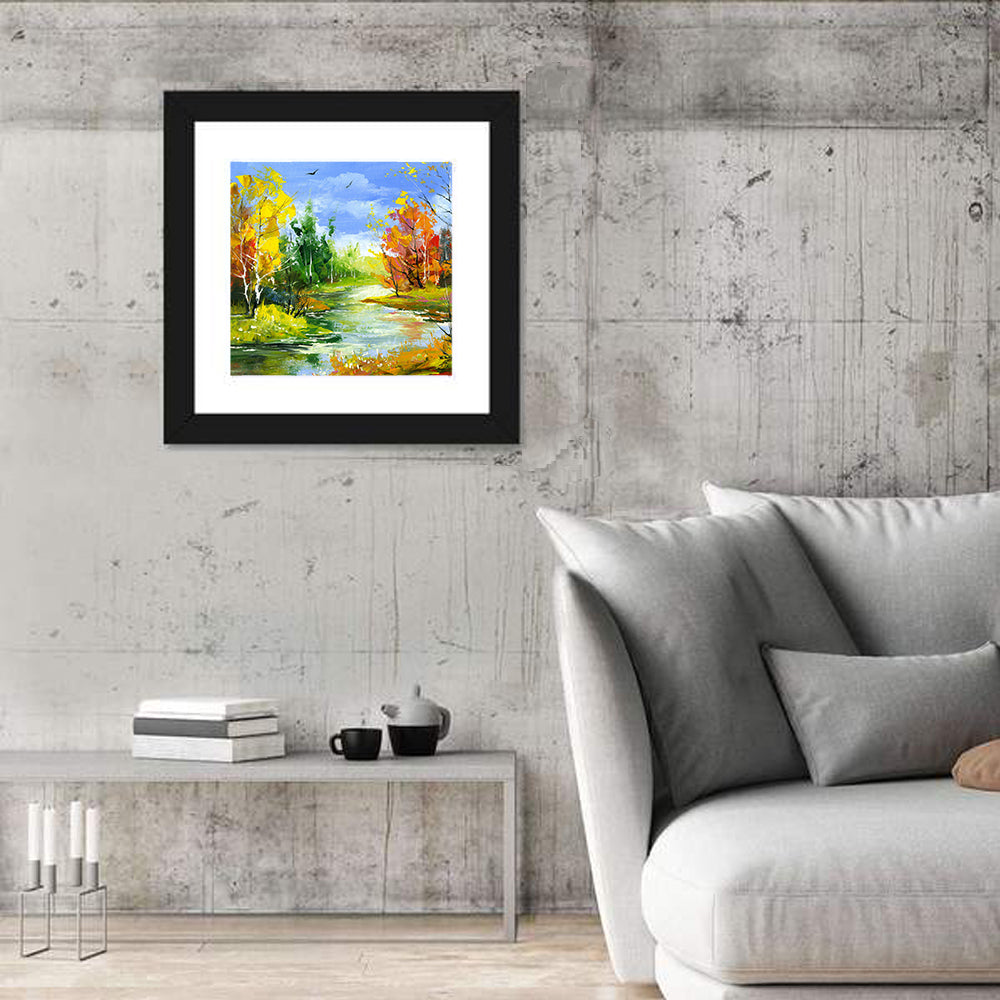 Winding Autumn Stream Wall Art