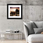 Castle Over Misty Lake at Dusk Wall Art