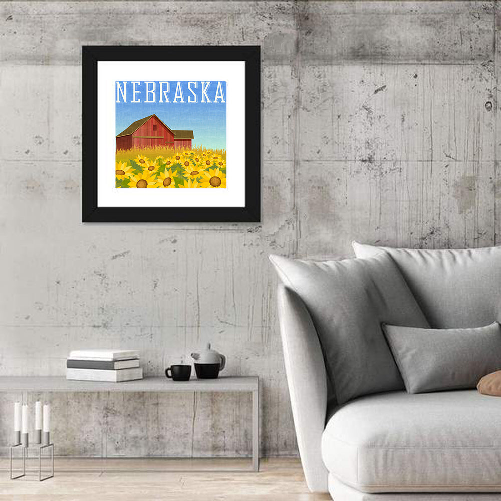 Nebraska Sunflower Barn Wall Art