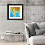 Relief Map of India Wall Art