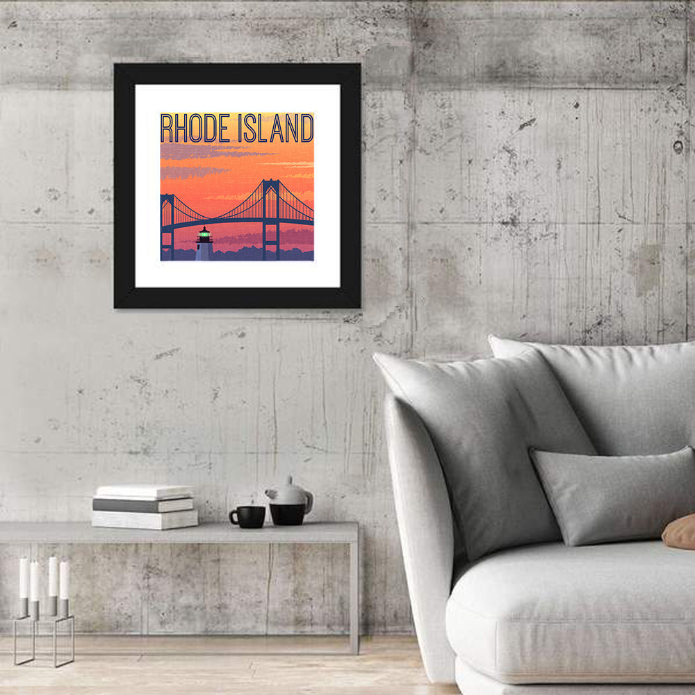 Jamestown Bridge and Lighthouse Wall Art