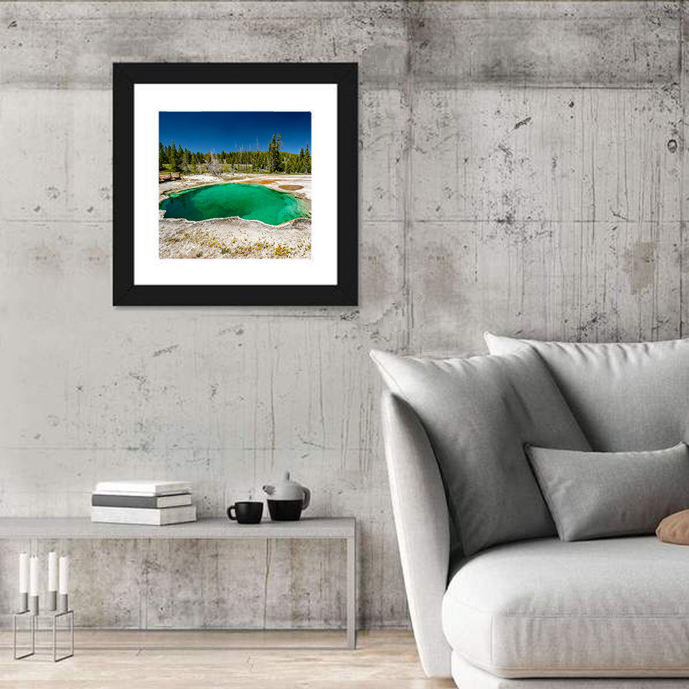Abyss Pool in Yellowstone Wall Art in a room, square