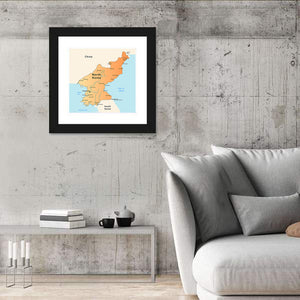 North Korea Map Wall Art